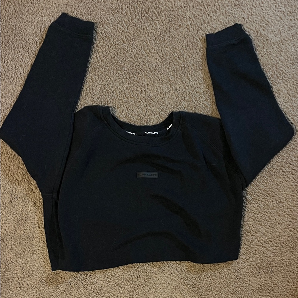 Black Alphalete Long Sleeve Crop Top